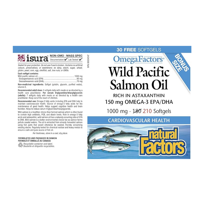 Natural Factors Wild Pacific Salmon Oil 1000mg-Natural Factors-Nature‘s Essence