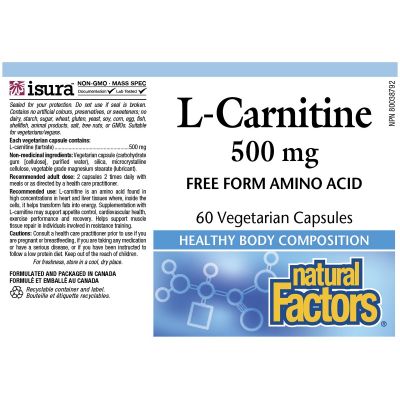 Natural Factors L-Carnitine 500mg