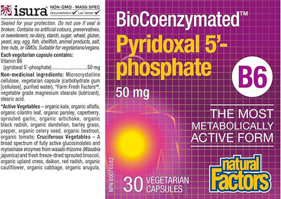 Natural Factors Pyridoxal 5'- phosphate 50mg