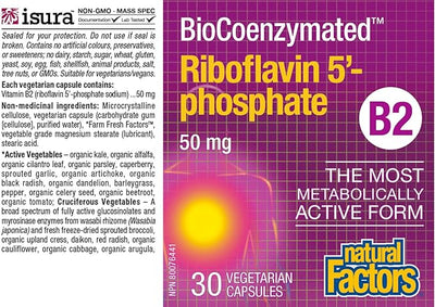 Natural Factors Riboflavin 5'- Phosphate 50mg