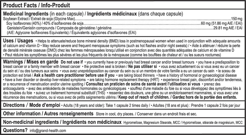 Grand Health 格兰适 大豆异黄酮 60毫克 金雀异黄酮 木质素异黄酮 缓解更年期 潮热盗汗