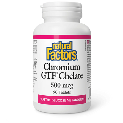 Natural Factors Chromium GTF Chelate 500mcg-Natural Factors-Nature‘s Essence