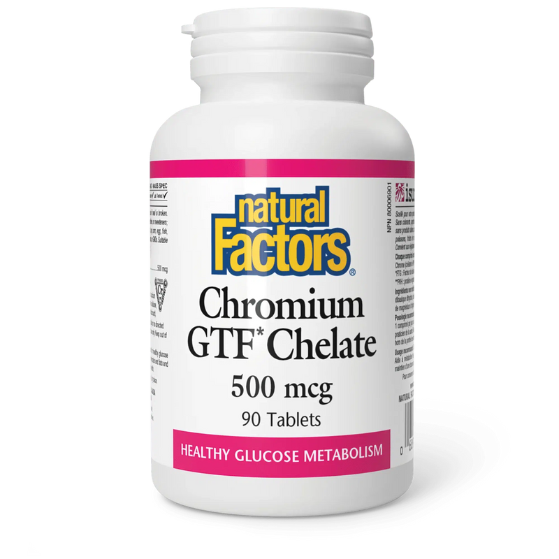 Natural Factors Chromium GTF Chelate 500mcg-Natural Factors-Nature‘s Essence