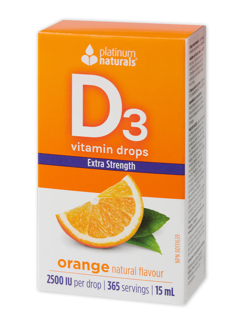 Vitamin D3 Drops 2500 IU - Orange-Platinum Naturals-Nature‘s Essence