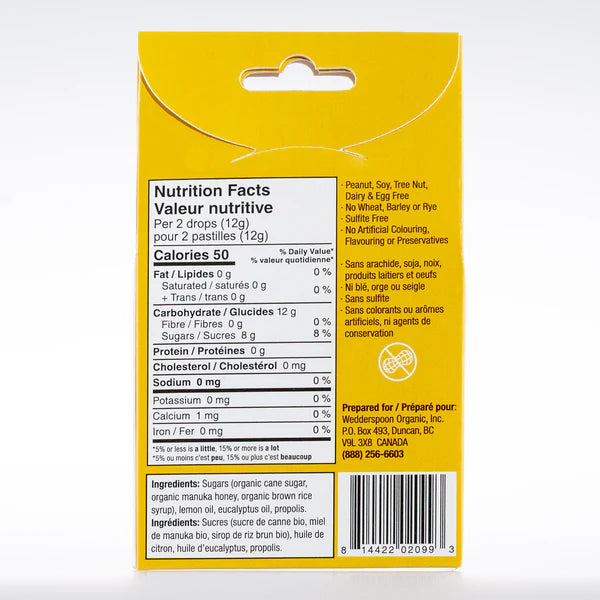 Organic Manuka Honey Drops Lemon