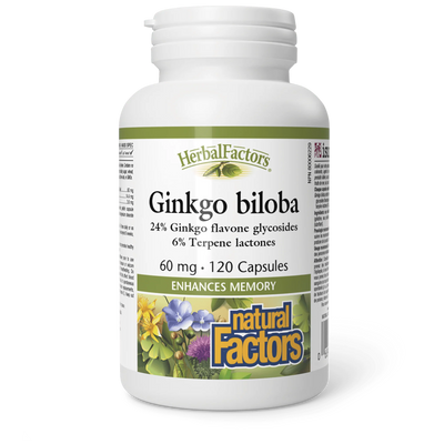 Natural Factors HerbalFactors Ginkgo Biloba 60 mg-Natural Factors-Nature‘s Essence