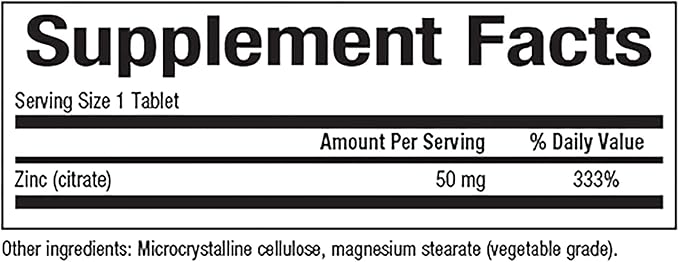 Natural Factors Zinc Citrate 50mg
