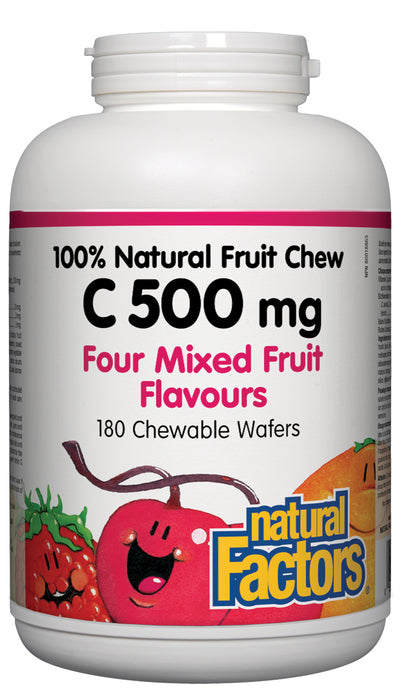 Natural Factors Natural Fruit Chew Vitamin C 500mg - Mixed Fruit Flavours-Natural Factors-Nature‘s Essence