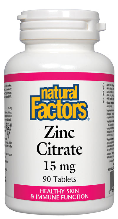 Natural Factors Zinc Citrate 15mg-Natural Factors-Nature‘s Essence