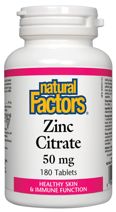 Natural Factors Zinc Citrate 50mg-Natural Factors-Nature‘s Essence